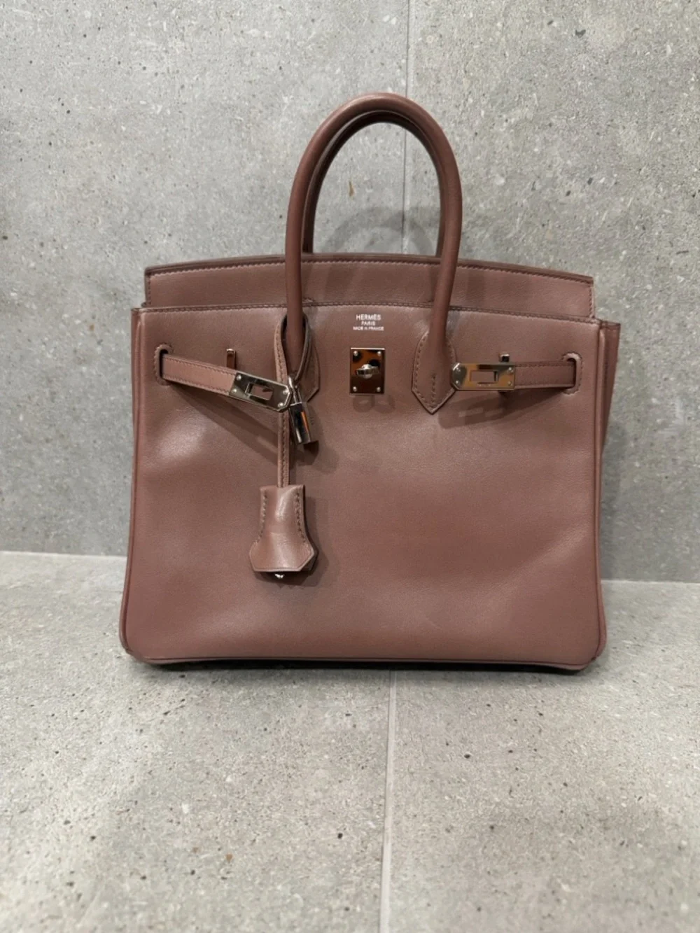 Hermes Birkin 25 Griolet Tadelakt With Palladium Hardware